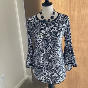 Coco Bianco Leopard print blouse (S) NWOT